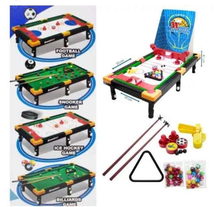MESA DE SINUCA/BILHAR/FUTEBOL/BASQUETE/HOQUEI NO GELO 5 IN 1 GAME 65 PCS 